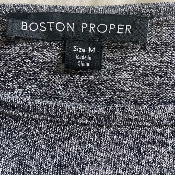 Boston Proper Gray Sz M Long Sleeve with Faux Fur Cuff - Picture 2 of 10